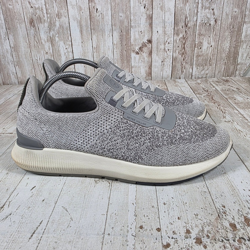 Peter Millar Gray Knit Low-Top Sneakers